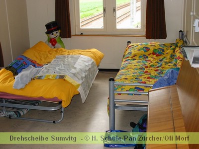 Frisch gebettet im Gstezimmer der Staziun