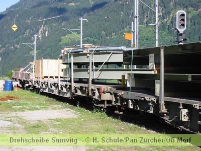 Das ganze Material auf einem Zug